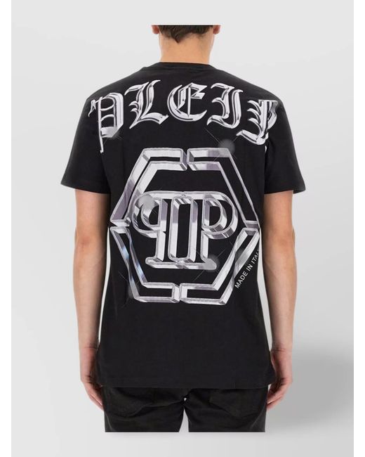 Philipp Plein Black Regular-Fit Logo-Print T-Shirt for men