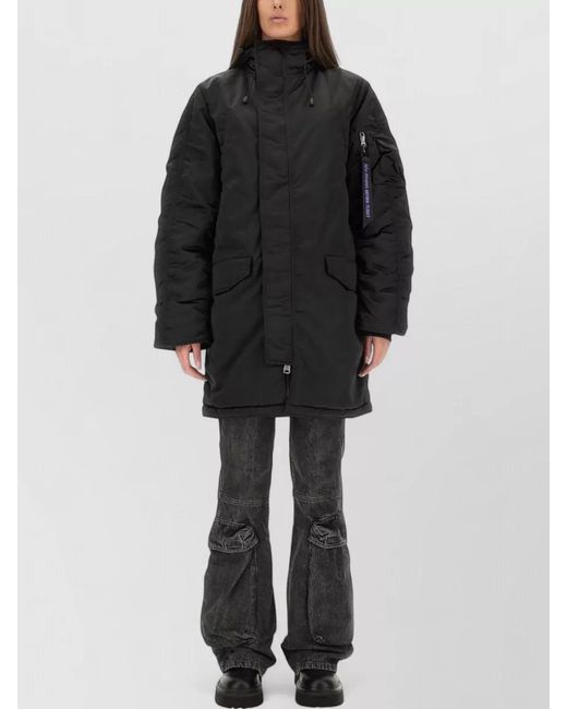 Alpha Industries Black Long Bomber Jacket
