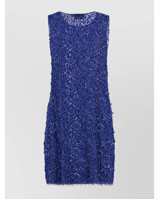 Coperni Blue Floral Lace Dress