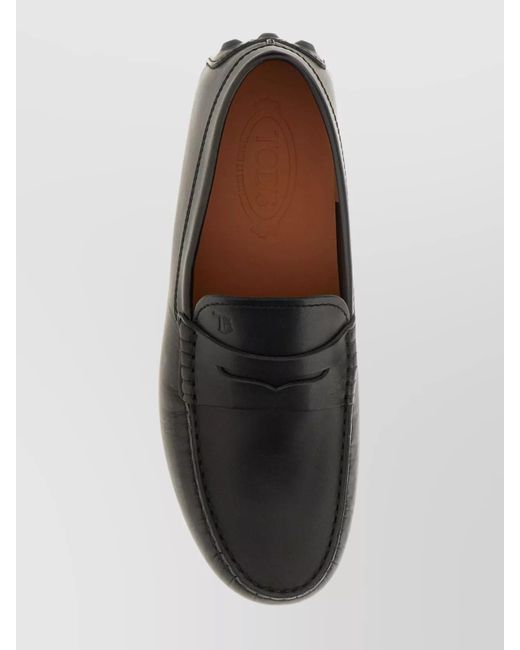 Tod's Black Leather Loafers for men