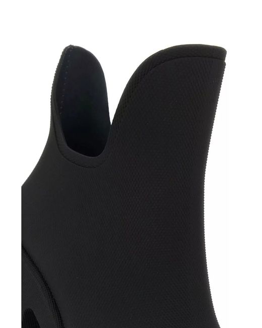 Burberry Black Rubber Textured Ankle Boots