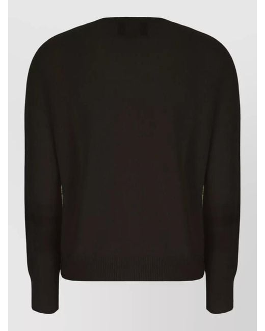 Vanisé Black Cashmere Sweater Long Sleeves Regular Fit V Neck