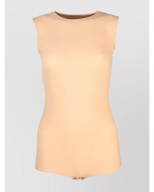 Maison Margiela Natural Stretch Jersey Long-Sleeve Bodysuit