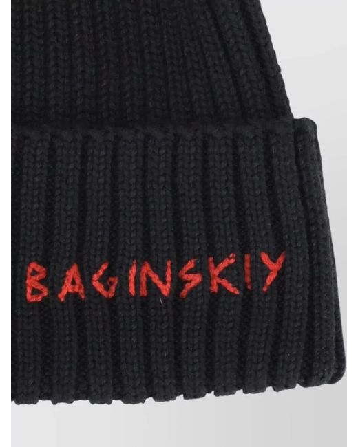 Ruslan Baginskiy Black Casual Ribbed Texture Stretch Fit Hat