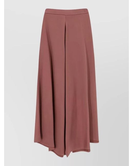 Alysi Multicolor Satin Skirt High Waist Asymmetric Flared