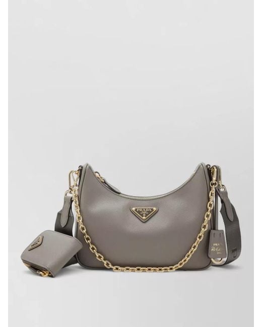 Prada Gray Shoulder Bag
