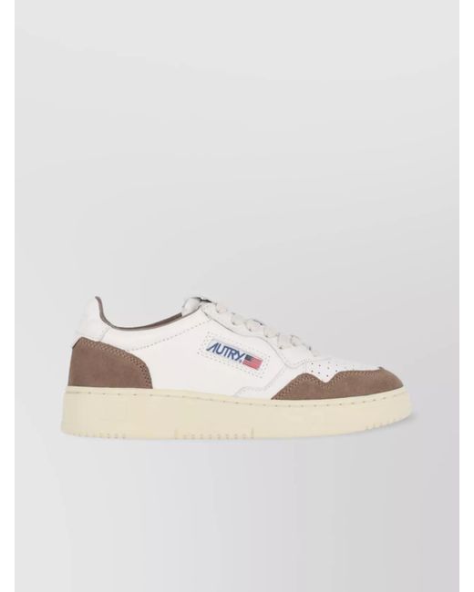 Autry White Low Top Sneakers With Perforated Toe Box