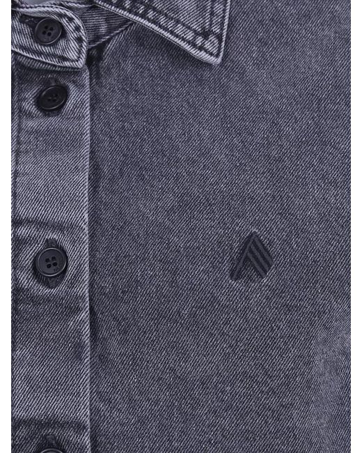 The Attico Blue Denim Bomber Jacket