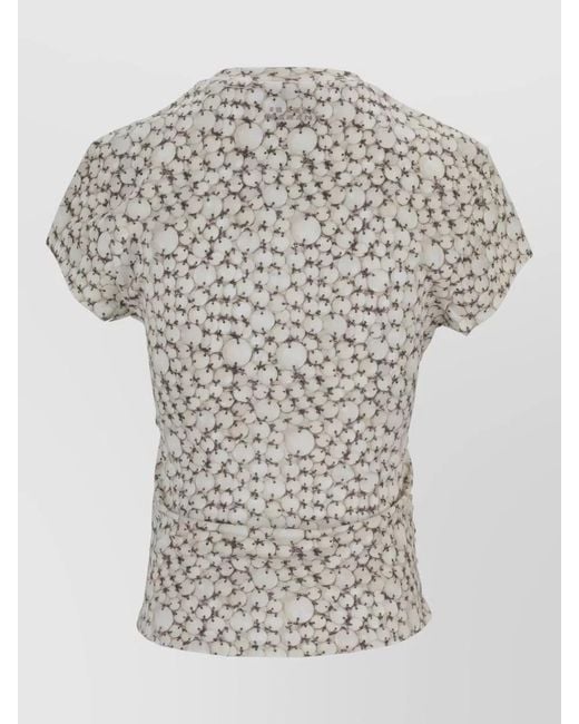 Isabel Marant Gray Maelie T-Shirt Shirt All Over Print Stretch