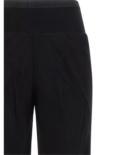 Rick Owens Black Silk Semi-Transparent Wide-Leg Trousers