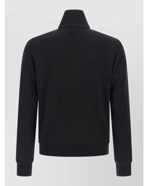 Prada Black Wool Knit Reversible Cardigan High Collar for men