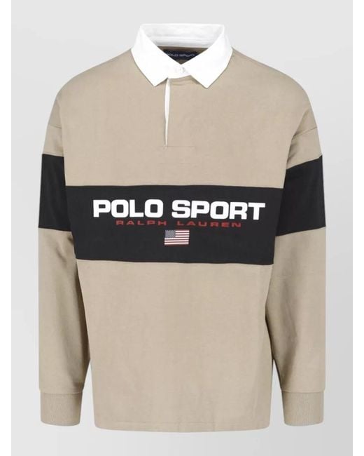 Polo Ralph Lauren Natural Long Sleeves Regular Fit Straight Cut Collar for men