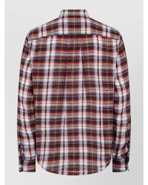 DSquared² Red Multicolour Plaid Button-Up Shirt for men