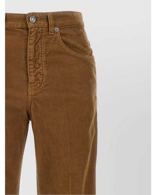 Saint Laurent Brown Organic Cotton High-Rise Wide-Leg Corduroy Trousers