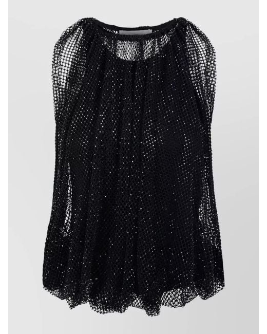 Sportmax Black Sleeveless Mesh Top