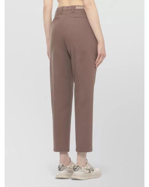 Briglia 1949 Brown Straight Leg Pants Belt Loops Pockets