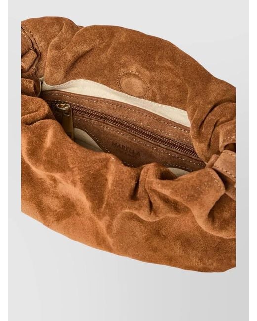 Marella Brown Mlacime Shoulder Bag Suede Finish Strap