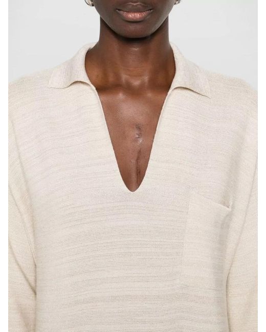 Fabiana Filippi White Striped Maxi Shirt Dress