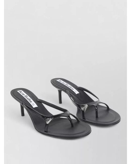 Acne Gray Leather Thong Sandals