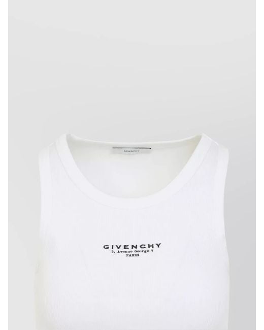 Givenchy White Ribbed Slim-Fit Logo-Print Tank Top