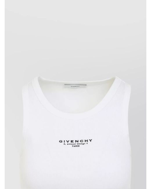 Givenchy White Ribbed Slim-Fit Logo-Print Tank Top