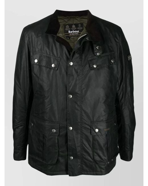 Barbour Black Cotton Waxed Lightweight Jacket for men