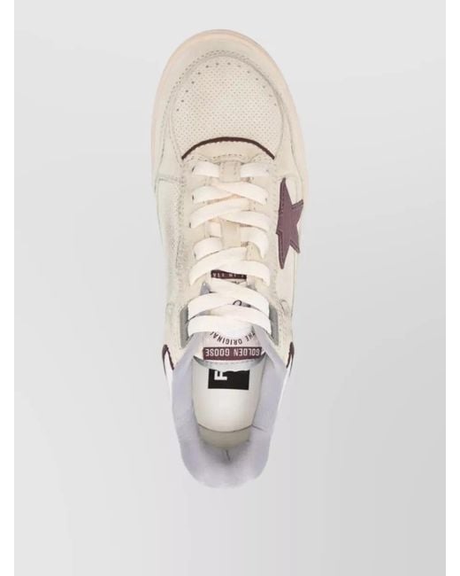 Golden Goose Deluxe Brand Natural Sneakers Nabuk Upper Rubber Star Heel