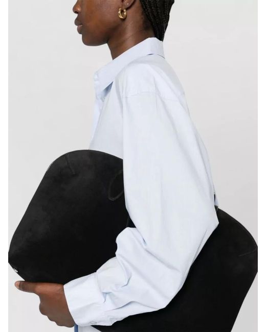 Totême  White Organic Cotton Shirt Pleated Back Collar