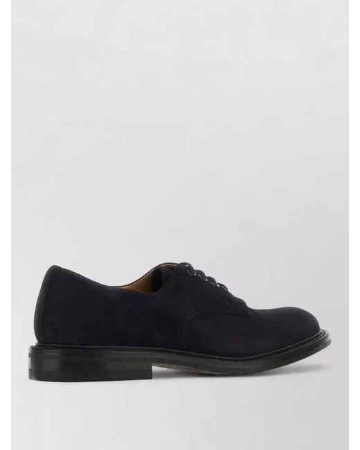 Tricker's Black Daniel Suede Lace Up Shoes Leather for men