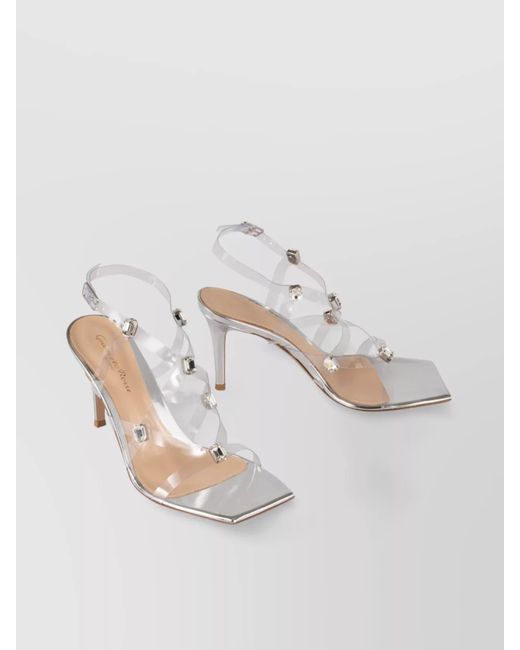 Gianvito Rossi Natural Crystal Embellished Pvc Heeled Sandals