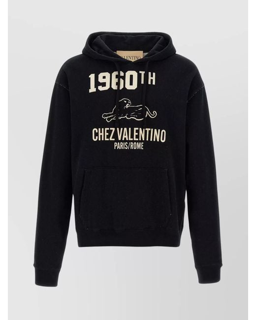 Valentino Garavani Blue Printed Hoodie for men