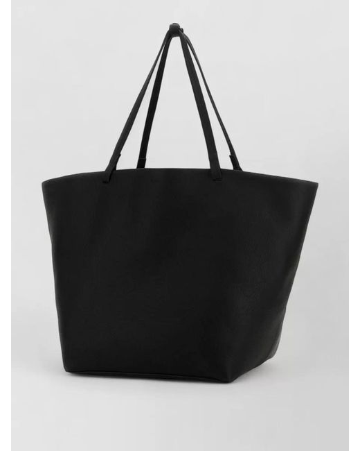 The Row Black Leather Park Tote Xl Shopping Bag Double Handles