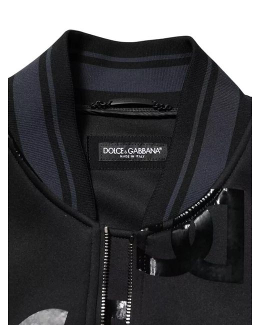Dolce & Gabbana Black Wool Dg Mania Logo Bomber Jacket for men
