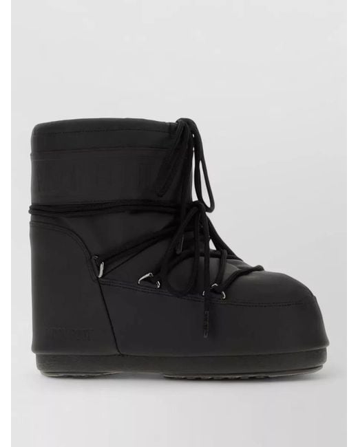 Moon Boot Black Synthetic Leather Padded Ankle Boots