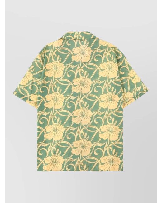Drole de Monsieur Multicolor Hibiscus Monogram Shirt Regular Fit Short Sleeves for men