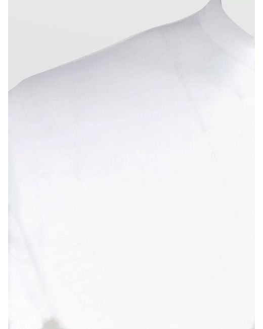 Mc2 Saint Barth White Linen Crew Neck Summer Knit Top for men