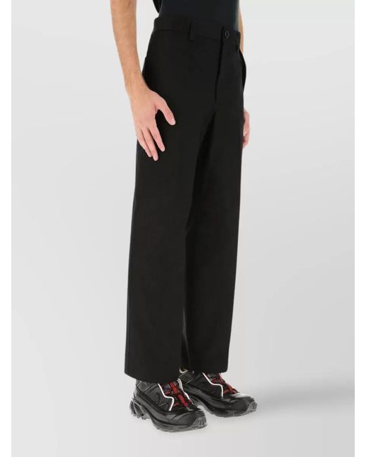 Burberry Black Cotton Wide-Leg Trousers for men