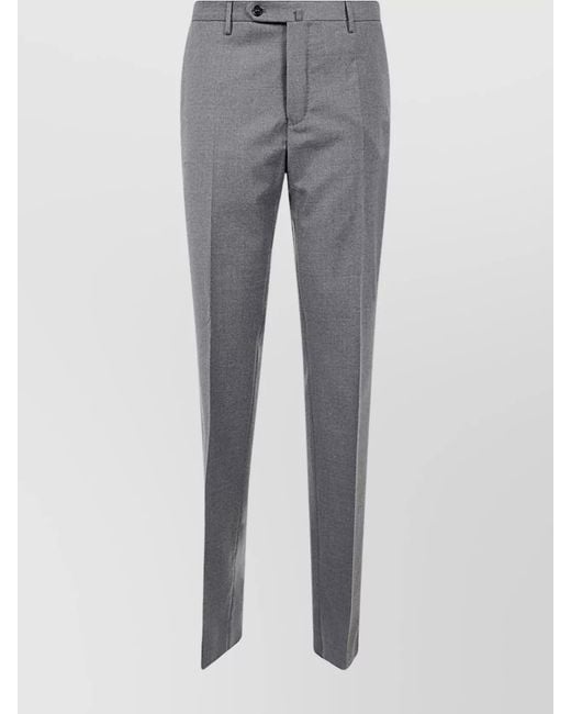 Incotex Gray Virgin Wool Tailored Trousers for men