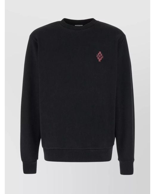Marcelo Burlon Blue Ribbed Cotton Sweatshirt for men