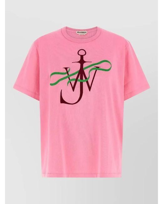 J.W. Anderson Pink 'Ribbon Anchor' T-Shirt