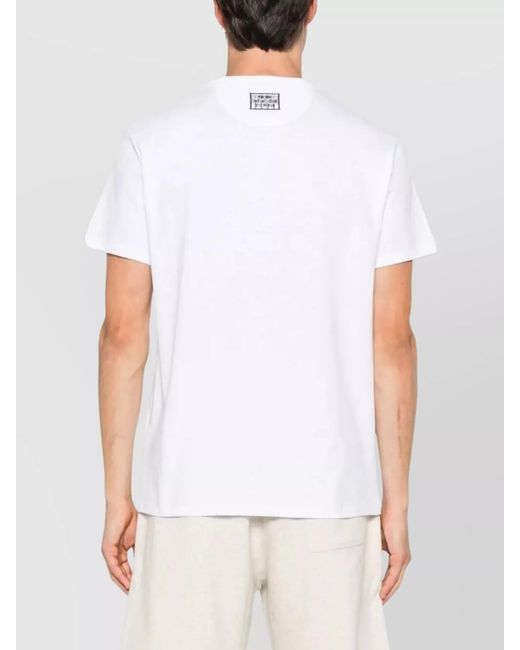 Fendi White Cotton Slim-Fit Logo-Embroidered T-Shirt for men
