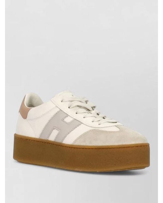 Hogan White Low Top Sneakers Leather Mix