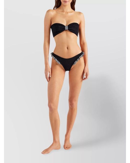Hunza G Blue Gingham Seersucker Strapless Bikini