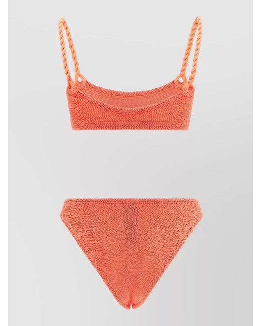 Hunza G Orange Phoebe Bikini Set Braided Straps High Waist