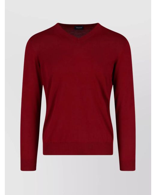 Drumohr Red Cotton Crewneck Jumper for men