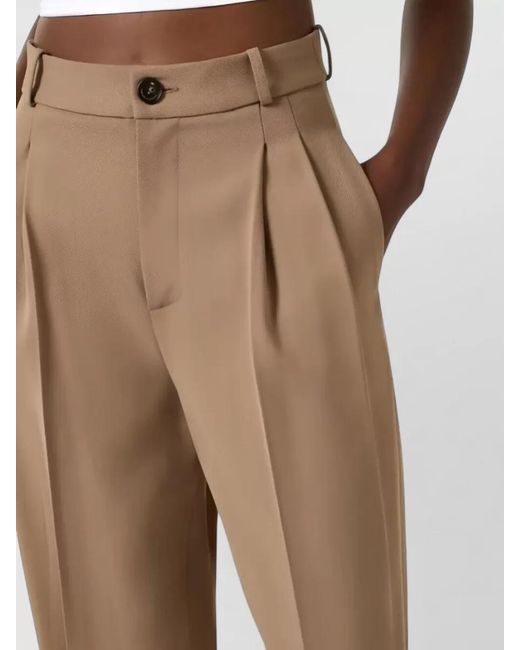 Elisabetta Franchi Natural High-Rise Tailored Trousers