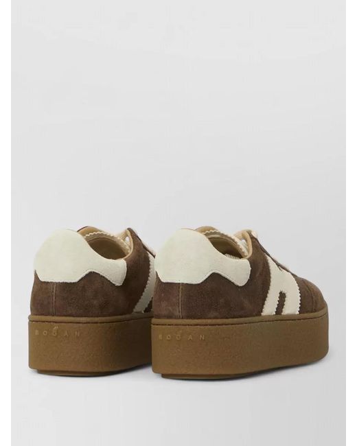 Hogan Brown Cool Lace Up Sneakers Suede Leather