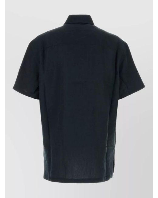 Casablanca Blue Viscose Linen Shirt for men