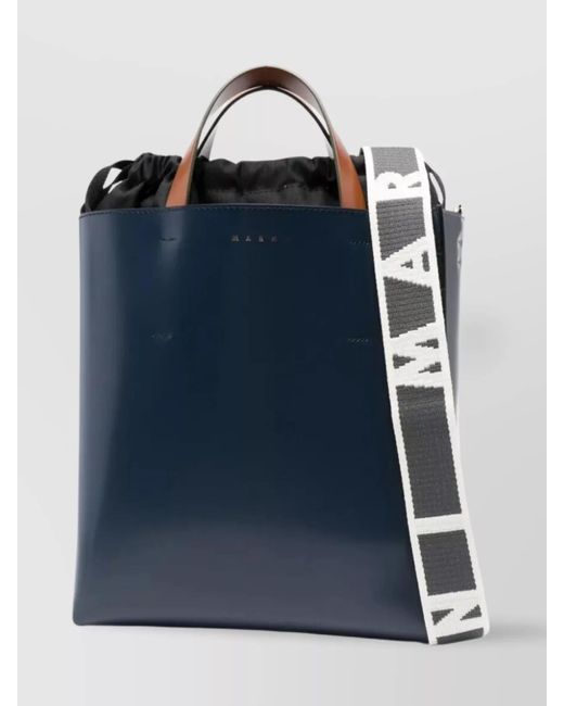Marni Blue Small Museum Bag Detachable Strap