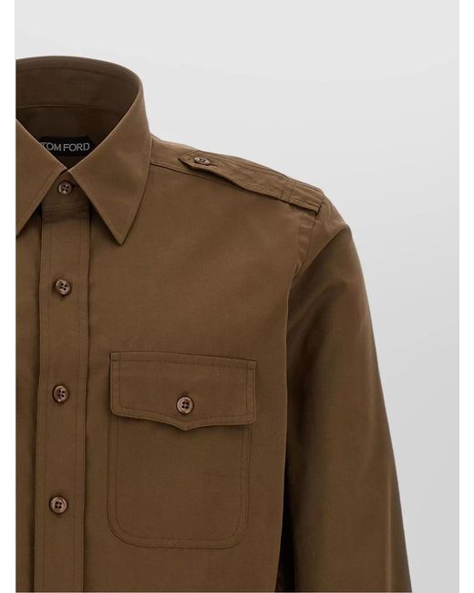 Tom Ford Brown Silk Blend Shirt for men